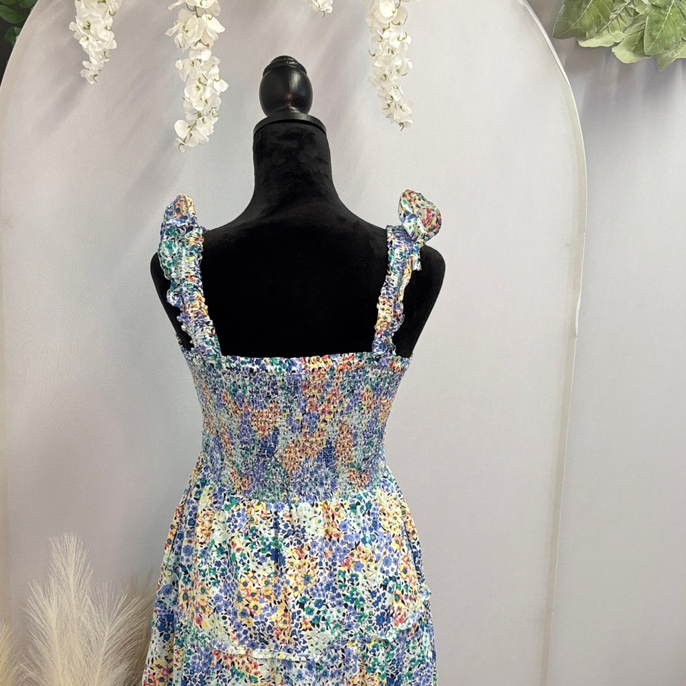 J. Crew Floral Blue and White Women's Dress - Picture 5 of 5